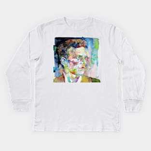 LUDWIG WITTGENSTEIN - watercolor portrait.1 Kids Long Sleeve T-Shirt